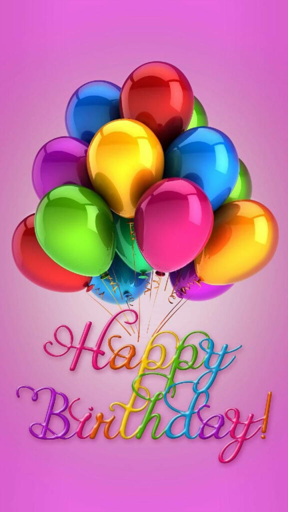Colorful Balloon Bouquet Wallpaper - Happy Birthday Cheer