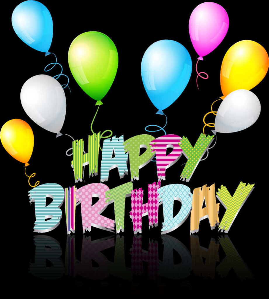 Colorful Balloon Birthday Wallpaper with Cheerful Text