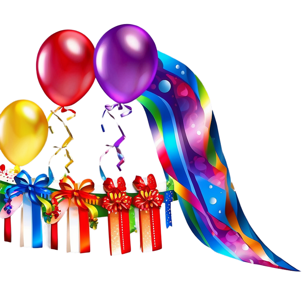 Colorful Balloon & Rainbow Swirl Wallpaper for Festive Birthdays