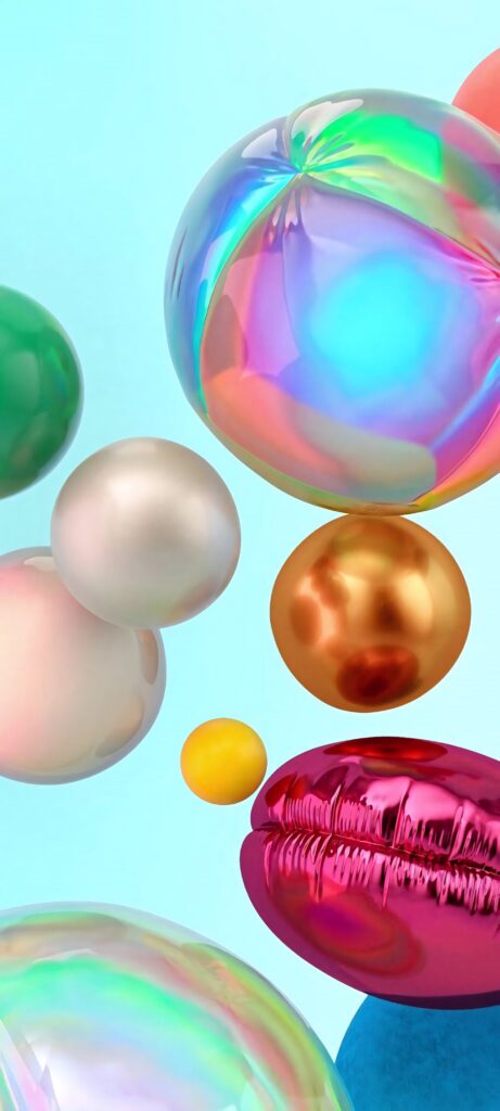 Colorful Balloon Wallpaper Against Light Blue Background - Festive Design
