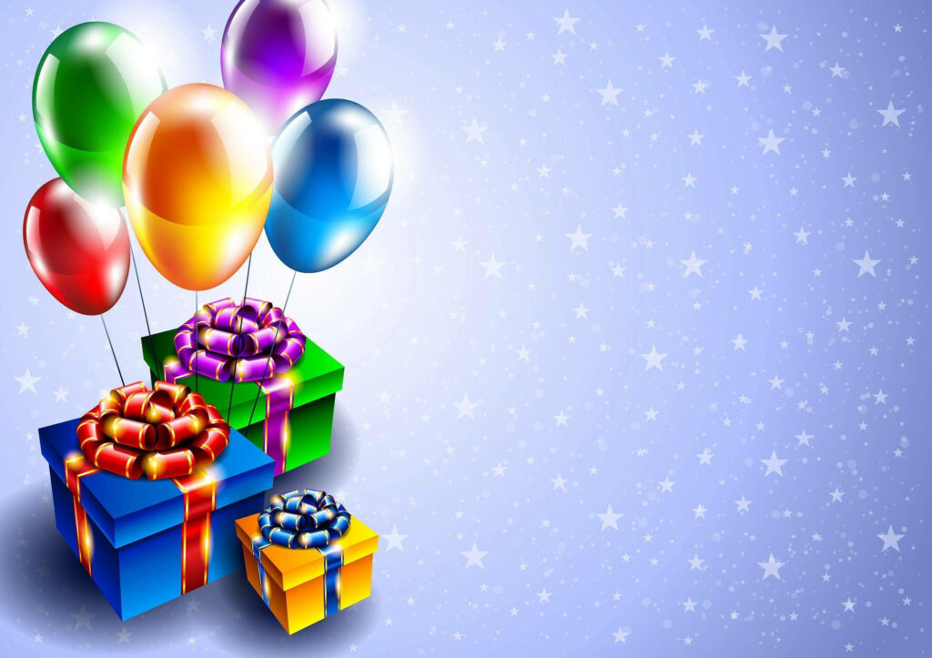 Colorful Balloon & Present Wallpaper for Special Occasion Celebrations