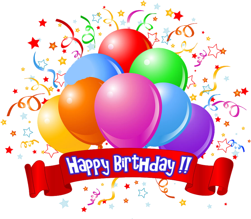 Colorful Balloon Wallpaper with Festive Confetti & Happy Birthday Banner
