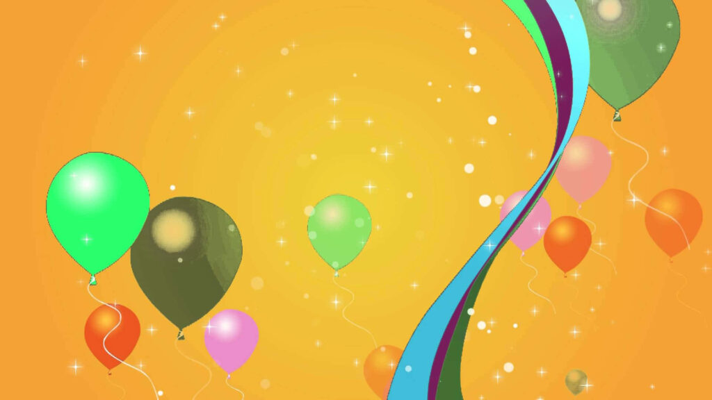 Colorful Balloon Birthday Wallpaper with Bright Yellow Background