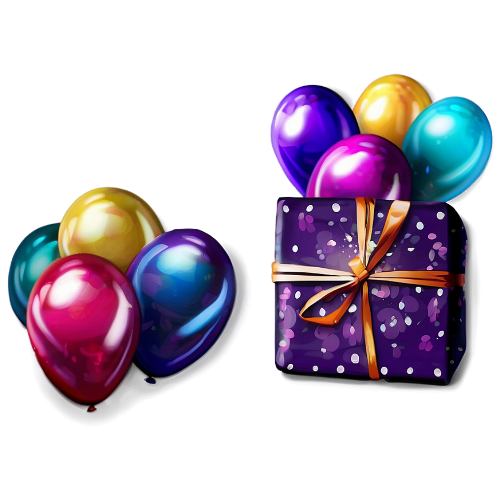 Festive Background: Colorful Balloons & Gift Wallpaper for Birthdays