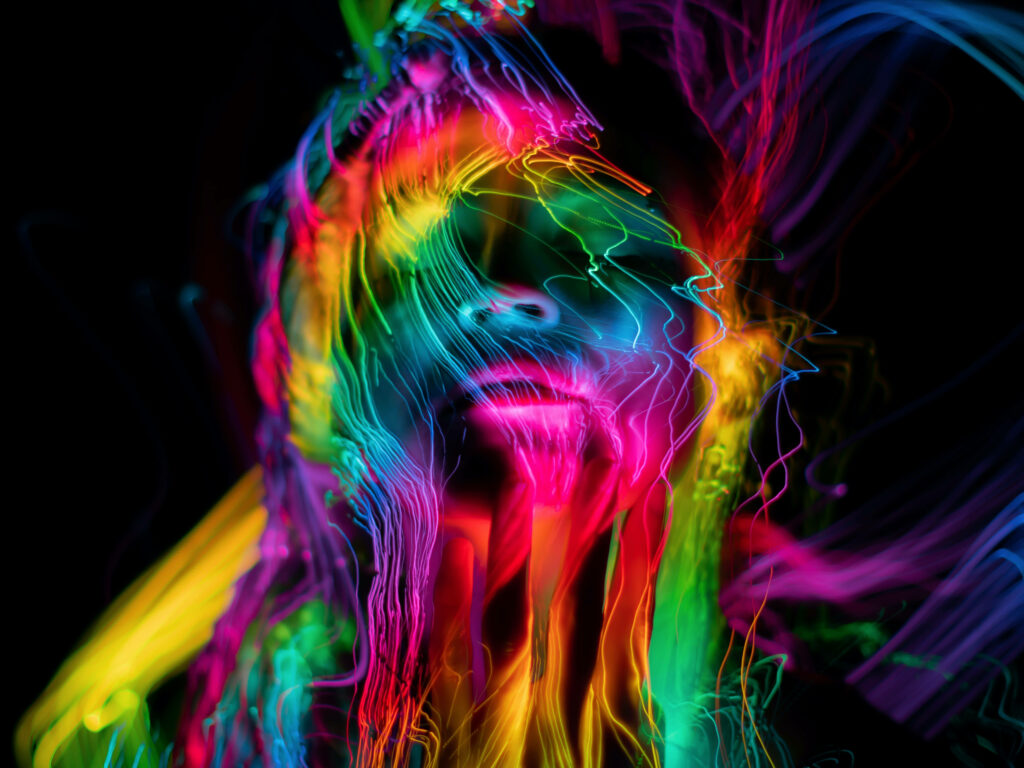 Radiant Technology: The 4K Tablet Rainbow Woman Wallpaper