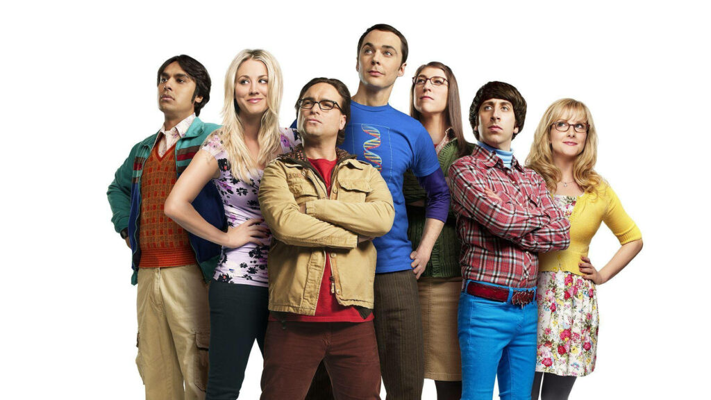 Cheerful Big Bang Theory Cast Wallpaper in Colorful Outfits
