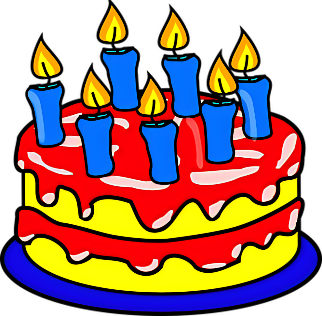 Colorful Birthday Cake Wallpaper with Festive Candles & Icing