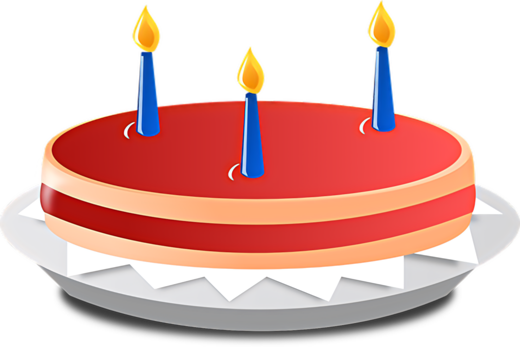 Colorful Birthday Cake with Blue Candles - Festive Wallpaper