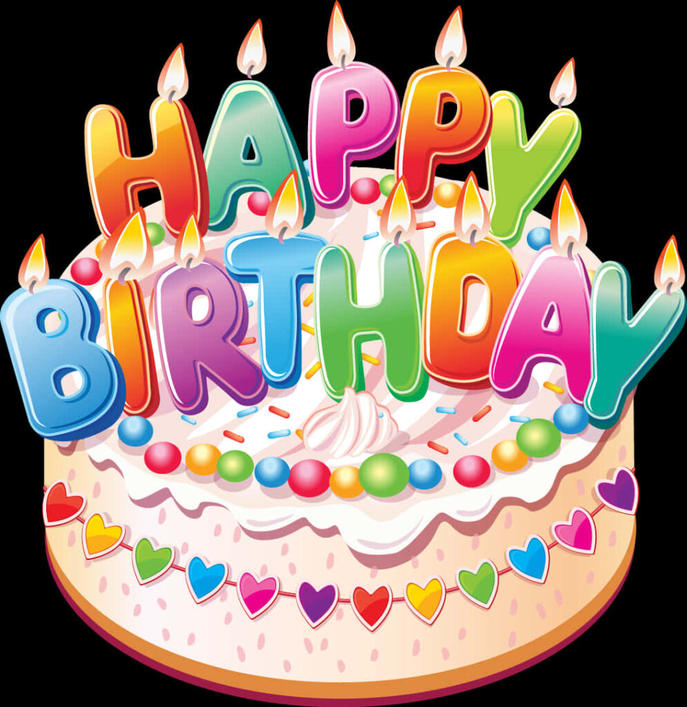 Festive Birthday Cake Wallpaper with Colorful Candles & Sprinkles