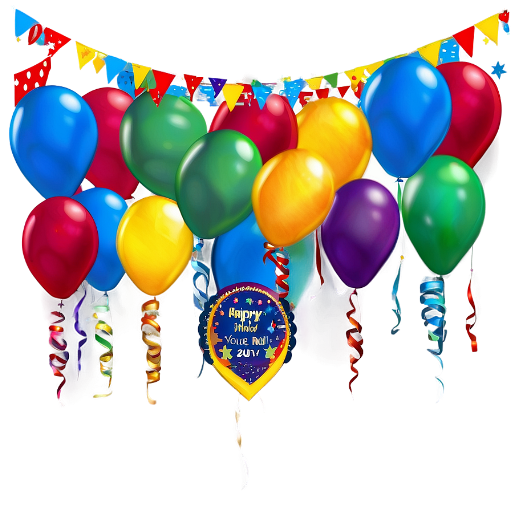 Vibrant Birthday Wallpaper: Balloons & Banners for Celebrations