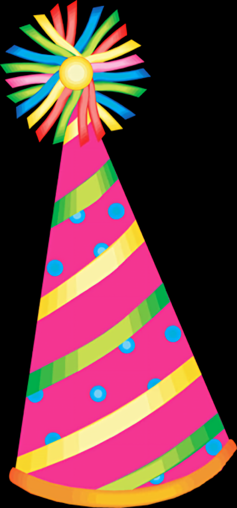 Colorful Birthday Hat Wallpaper with Stripes & Polka Dots