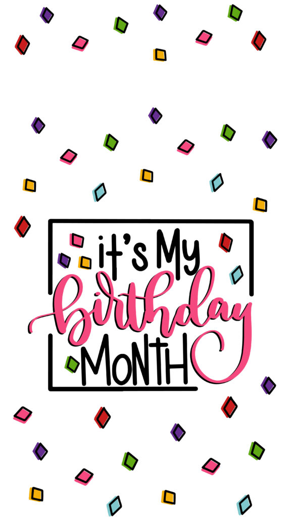 Colorful Birthday Month Wallpaper with Festive Geometric Shapes
