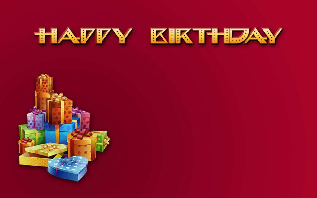 Colorful Presents on Red Background - Happy Birthday Wallpaper