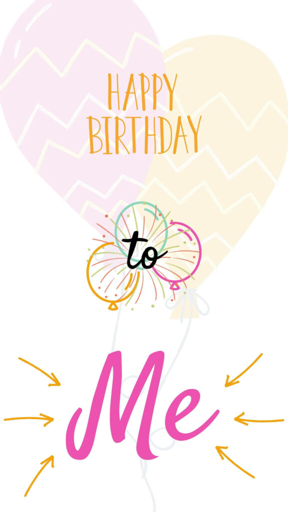 Festive Birthday Wallpaper with Colorful Balloons & Cheerful Message