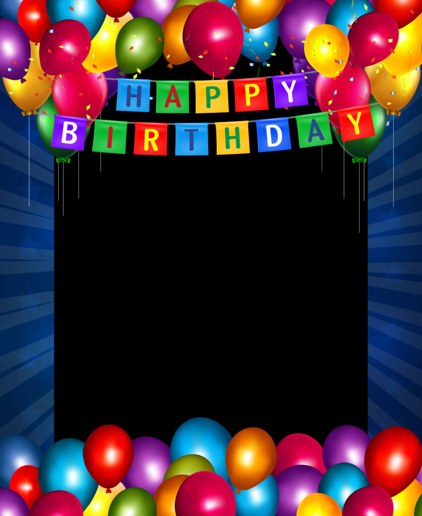 Vibrant Birthday Wallpaper: Colorful Frame & Festive Balloons
