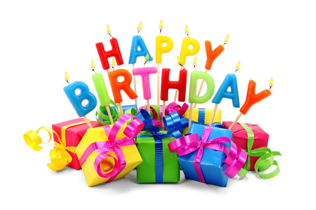 Colorful Birthday Wallpaper with Gifts & Candles - Celebrate Joyfully!