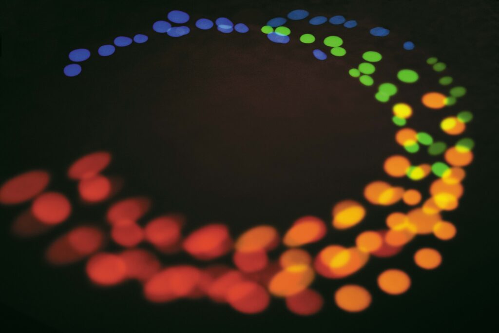 Colorful Circular Bokeh Wallpaper on Black Background - 5126x3417