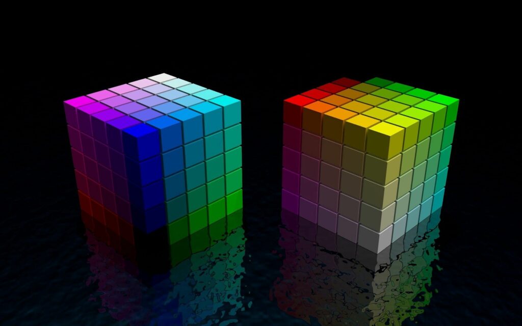 Colorful Cubes Wallpaper: Bright Contrast on Black Background