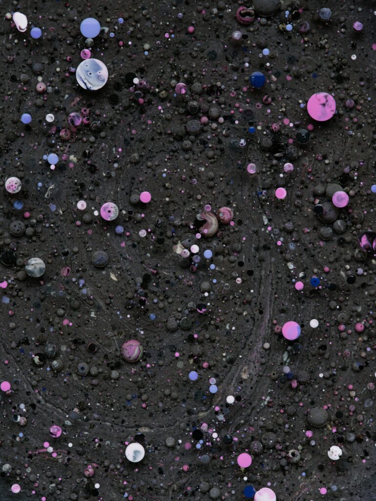 Colorful Bubble Abstract Wallpaper on Dark Textured Background