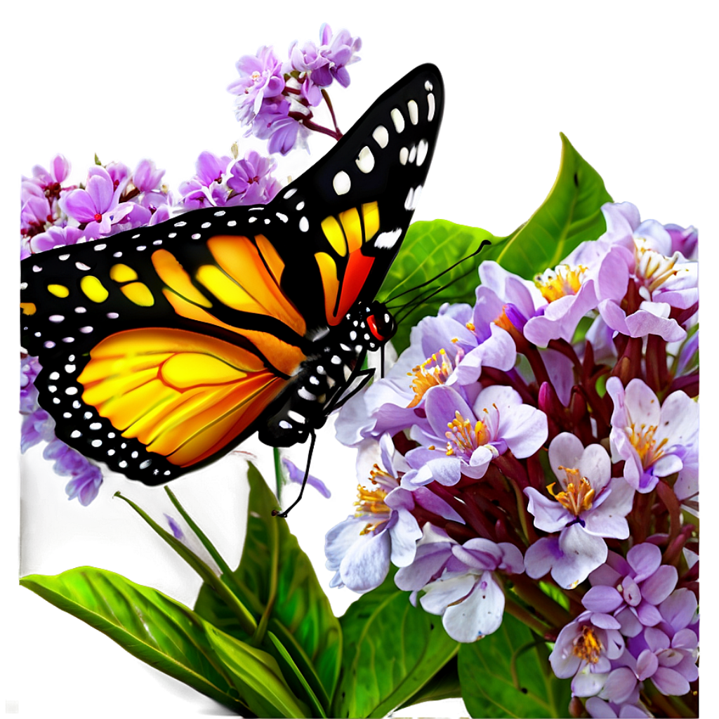 Vibrant Butterfly Wallpaper: Colorful Flowers & Lush Green Leaves