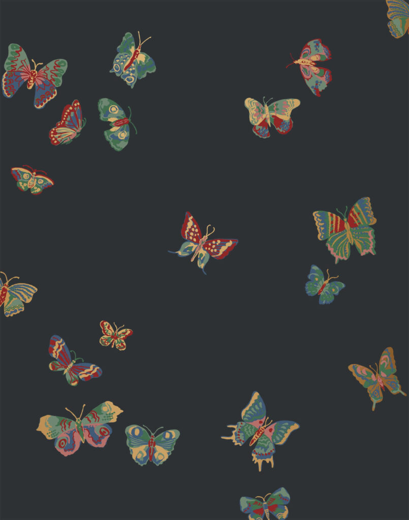 Colorful Butterfly Wallpaper: Captivating Design on Dark Background