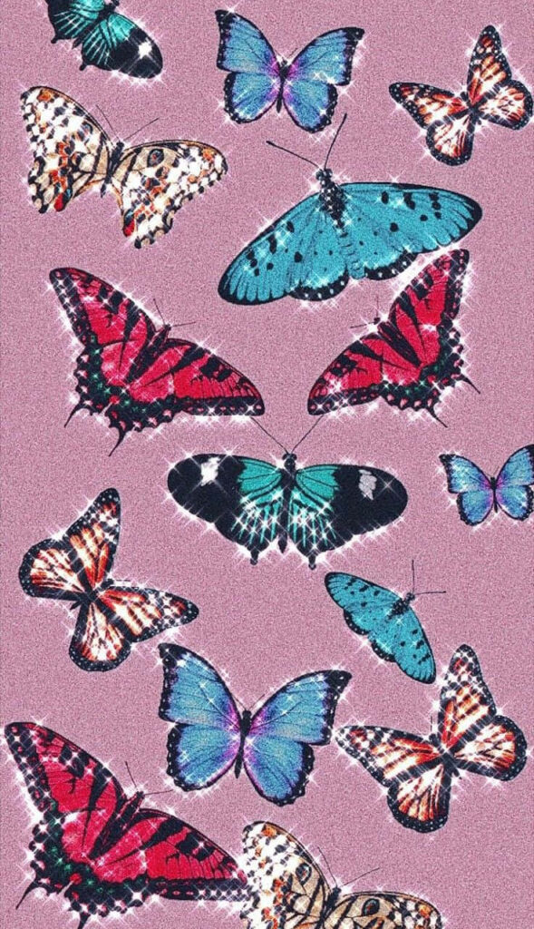 Vibrant Pink Butterfly Wallpaper Background for a Lively Atmosphere