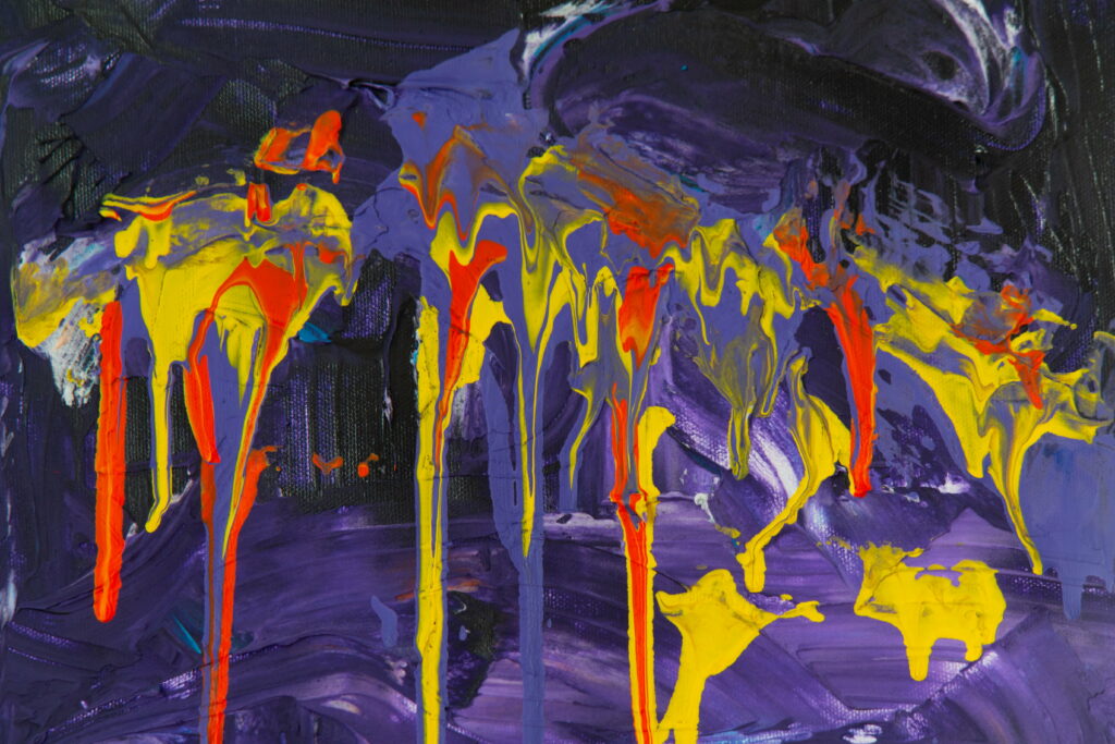 Colorful Abstract Canvas: Vibrant Paint Spots in 5K Wallpaper Background