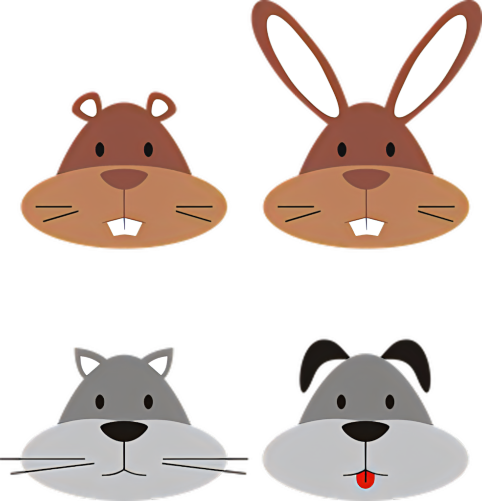 Playful Cartoon Animal Faces Wallpaper for Kids' Spaces