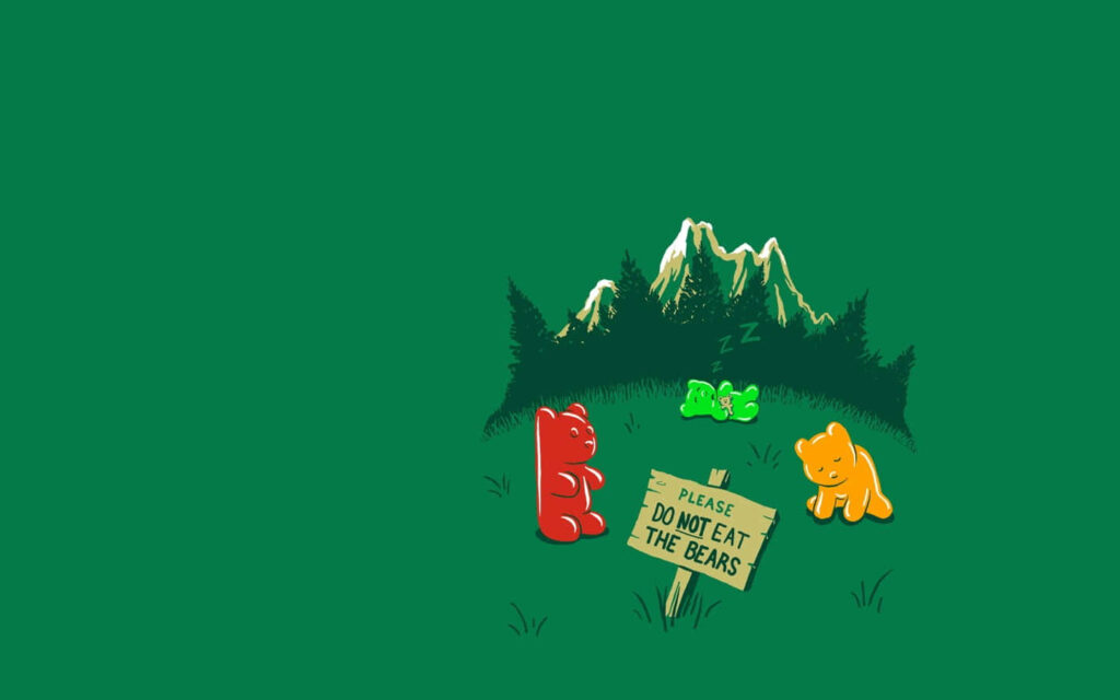 Colorful Cartoon Bears Wallpaper: Playful & Humorous Adventure