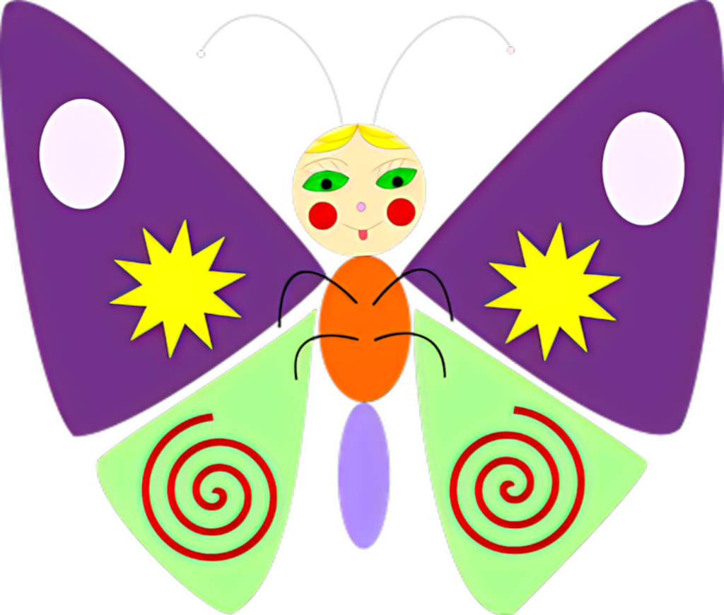 Colorful Cartoon Butterfly Wallpaper with Whimsical Patterns