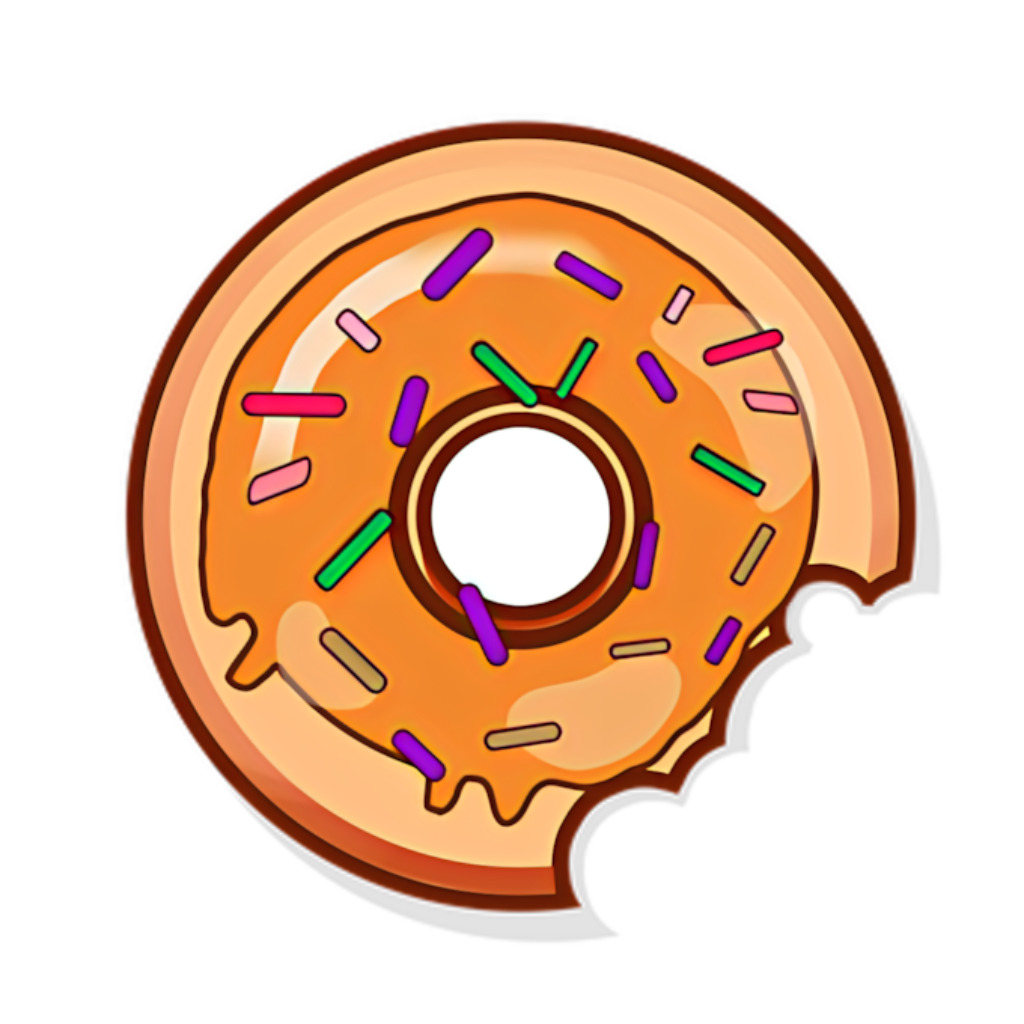 Colorful Cartoon Donut Illustration - Fun Wallpaper Background