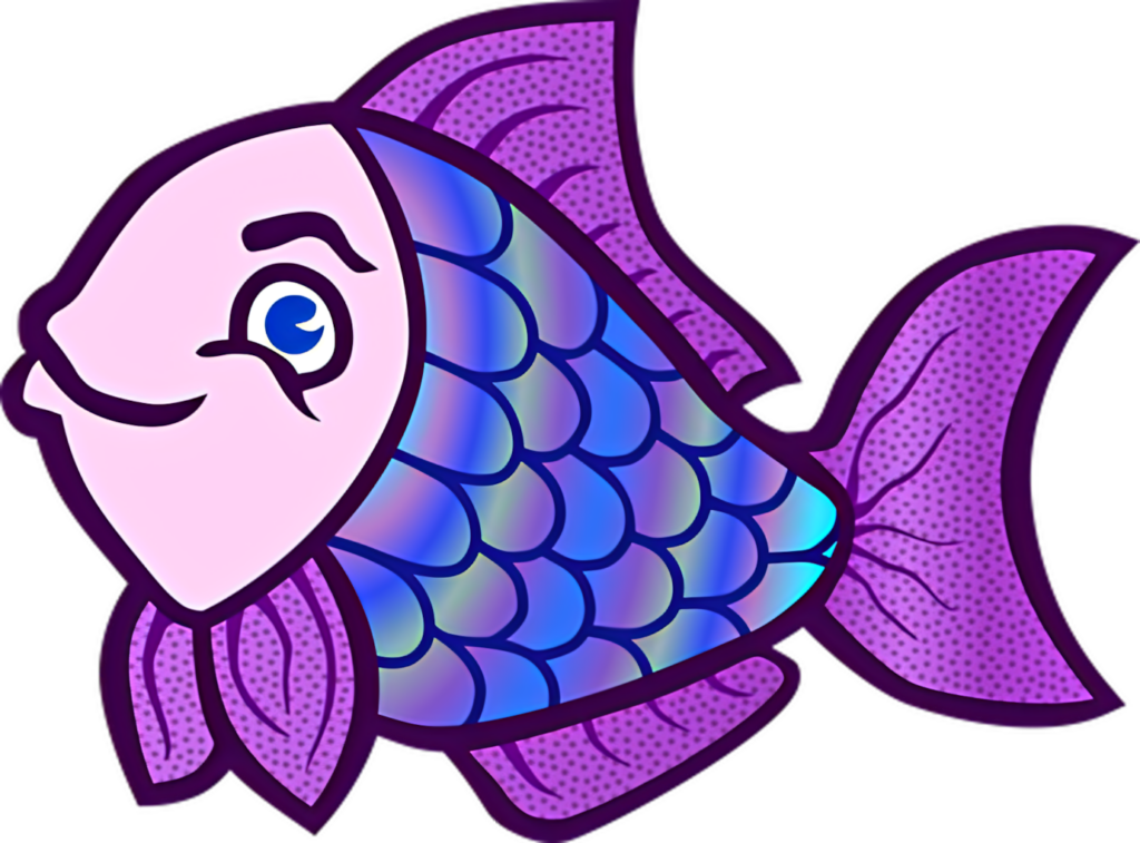 Vibrant Cartoon Fish Wallpaper with Playful Colors and Cheerful Design