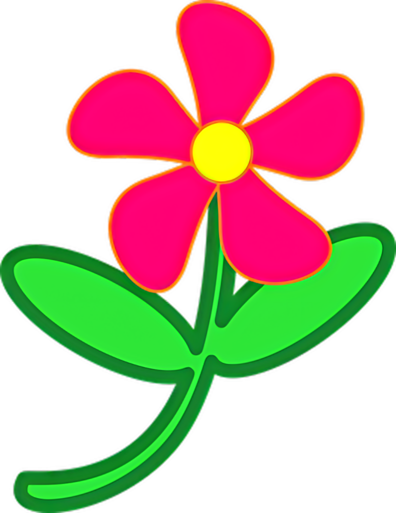 Vibrant Cartoon Flower Wallpaper: Cheerful Pink and Yellow Design