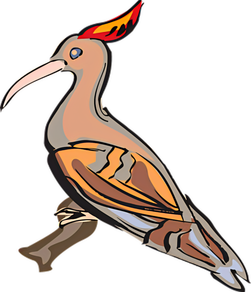 Colorful Cartoon Hoopoe Bird Wallpaper: Whimsical Plumage Design