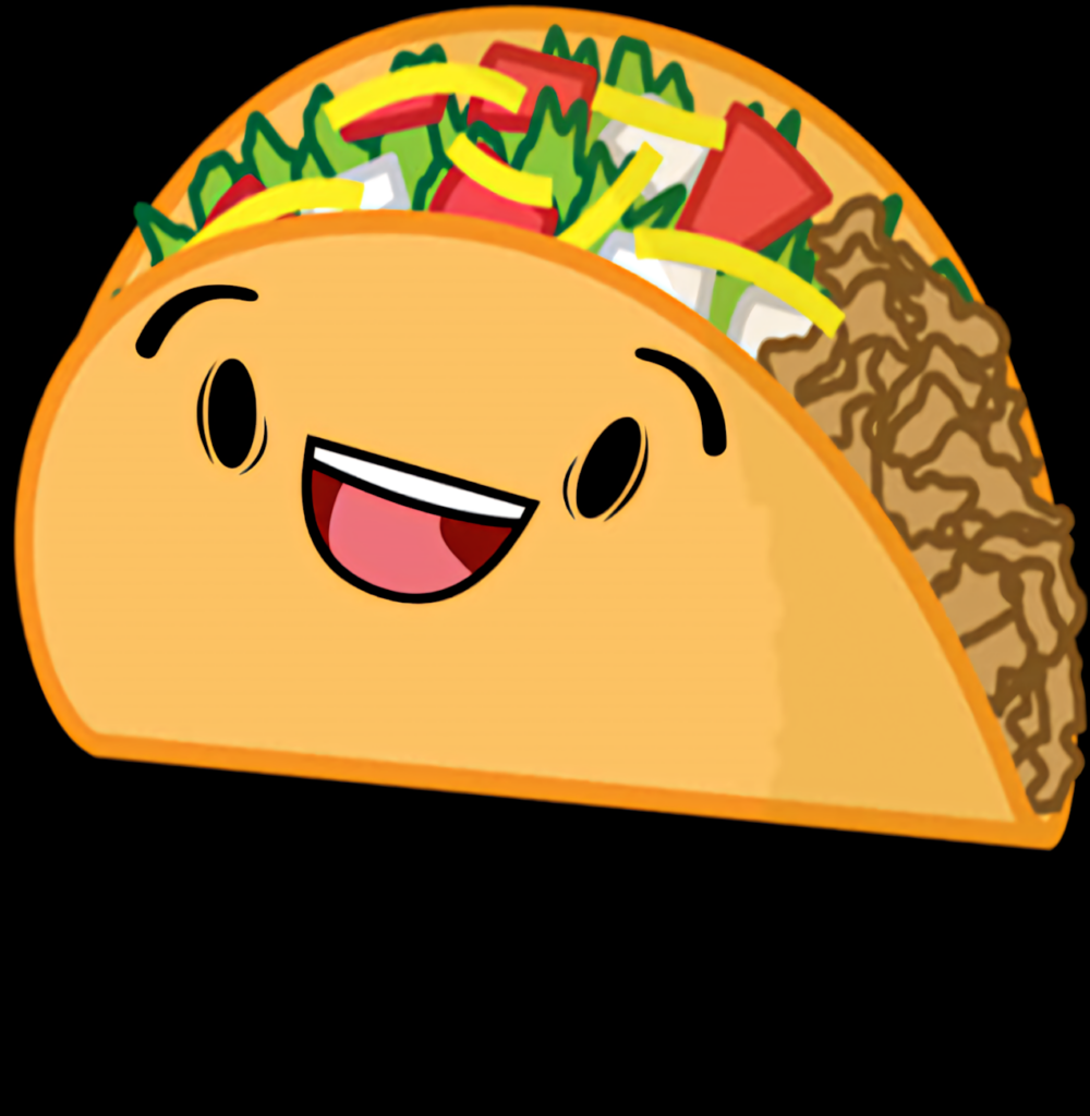 Colorful Cartoon Taco Wallpaper: Happy Face & Vibrant Toppings