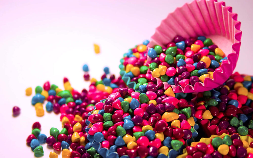 Colorful Chocolate Candies Wallpaper: Sweet & Playful Background
