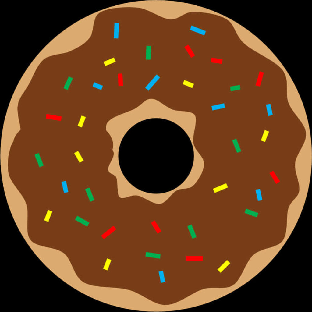 Colorful Chocolate Donut Illustration - Playful Wallpaper Background