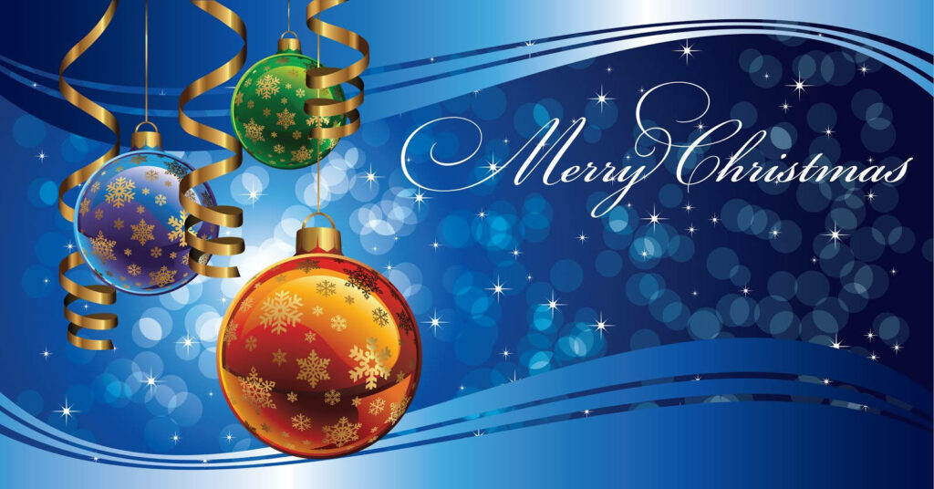 Festive Holiday Wallpaper: Colorful Ornaments & Cheerful Design