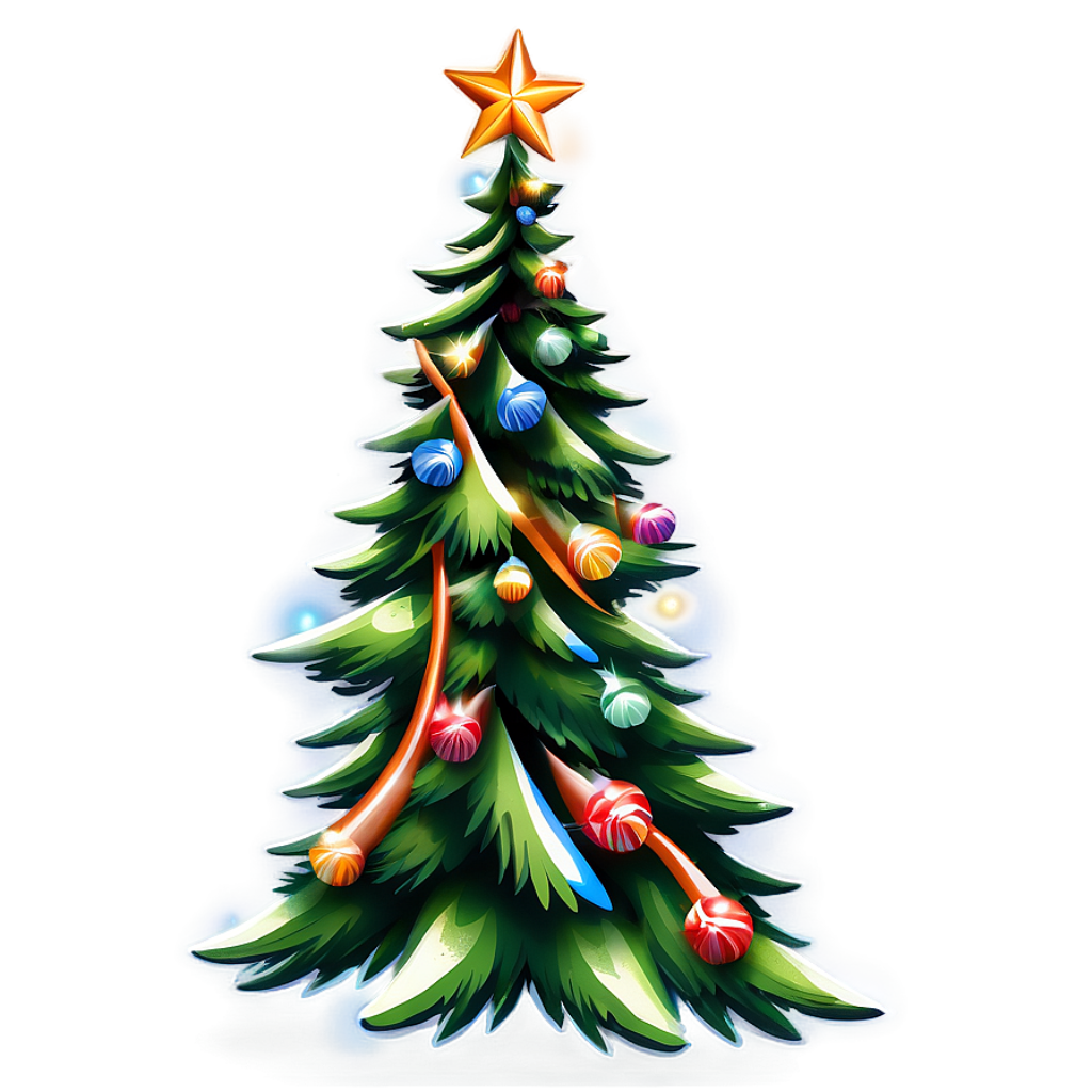Cheerful Christmas Tree Wallpaper | Colorful Holiday Background