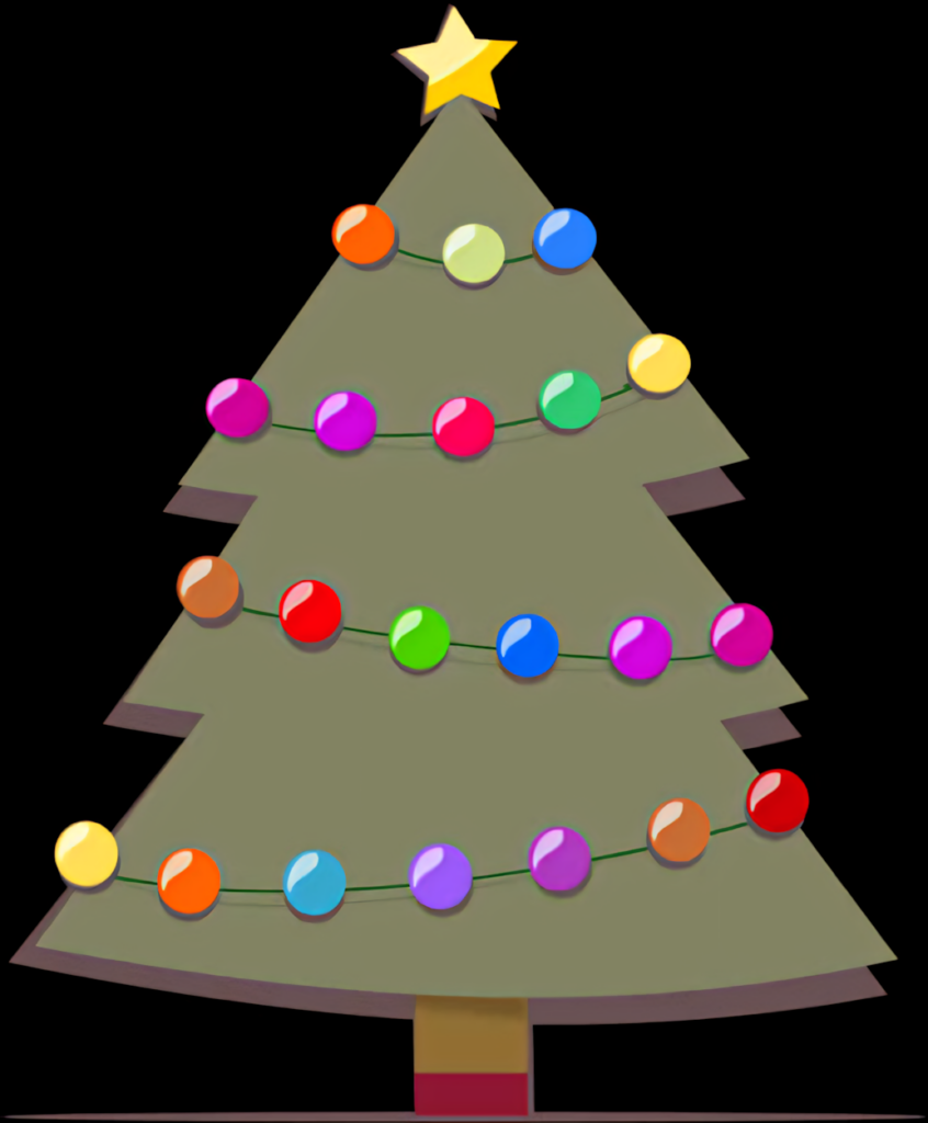 Whimsical Christmas Tree Wallpaper with Colorful Ornaments