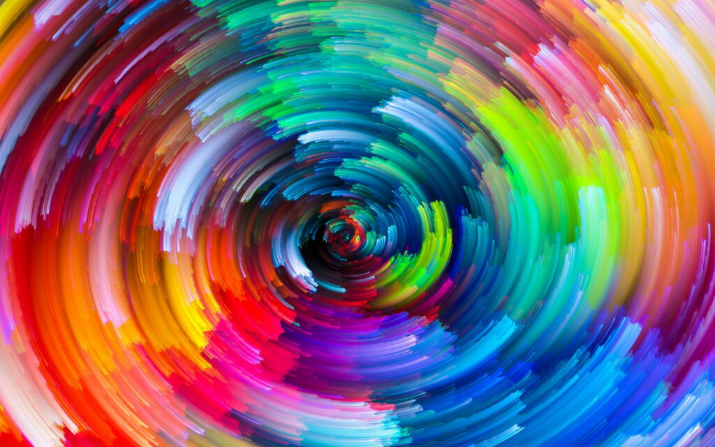 Ethereal Kaleidoscope: Vibrant Circles Dancing in Abstract Vortex Wallpaper