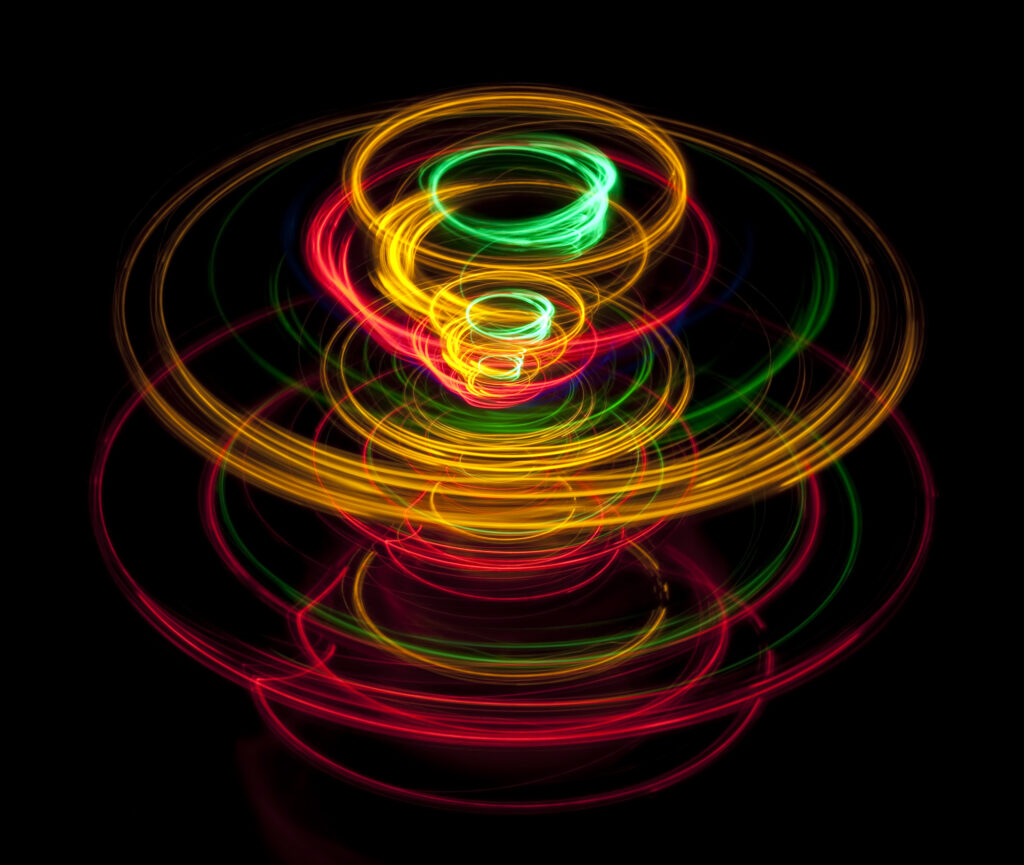 Colorful Circles Wallpaper: Captivating Long Exposure Light Patterns