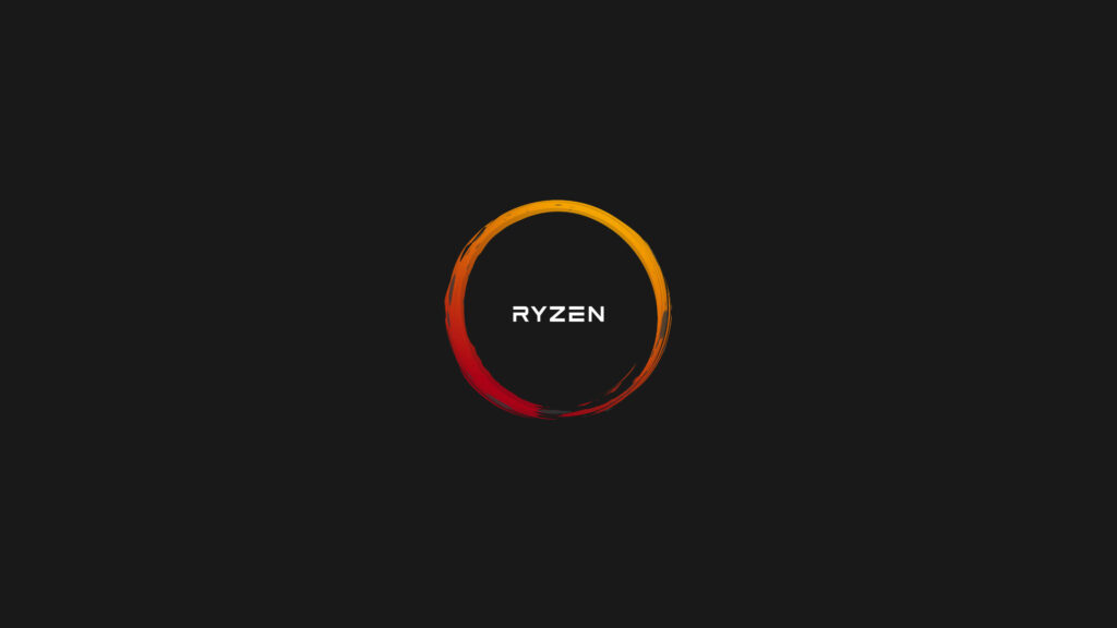 Colorful Ryzen Logo in 4K Minimalist Wallpaper with Dark Background