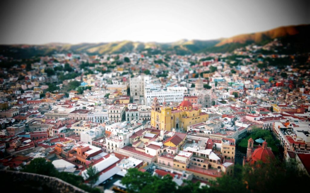 Vibrant Cityscape Wallpaper: Colorful Miniature Model Effect