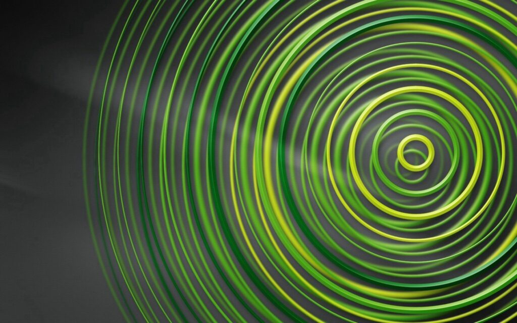 Mesmerizing Green & Yellow Concentric Circles Wallpaper 1920x1200