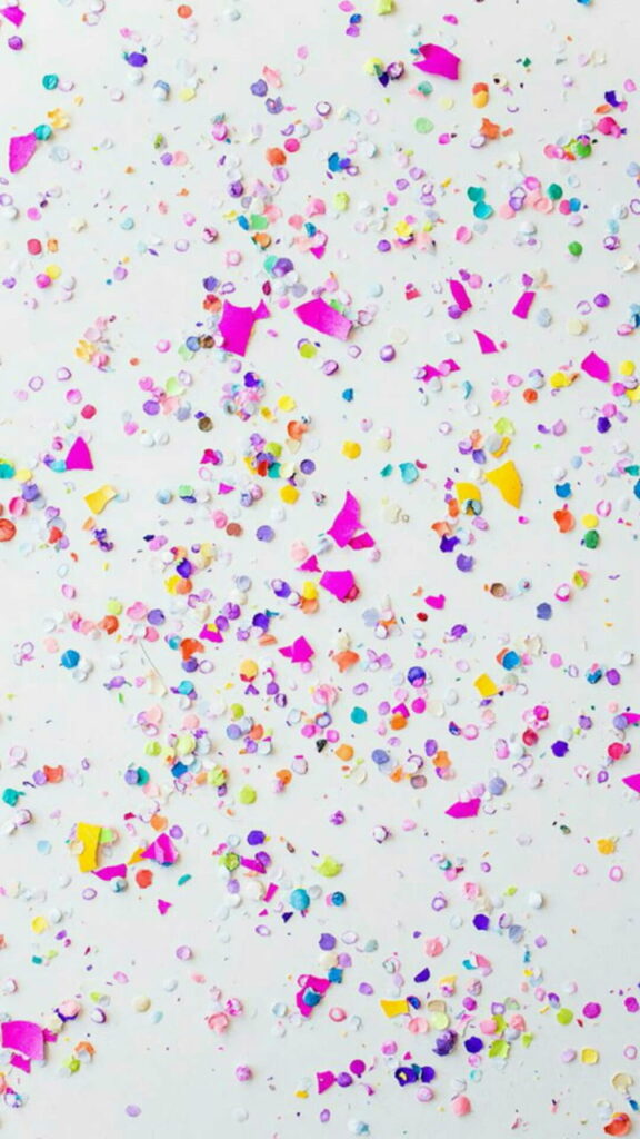 Colorful Celebration: Confetti Delight in a Cute and Vibrant HD Phone Wallpaper