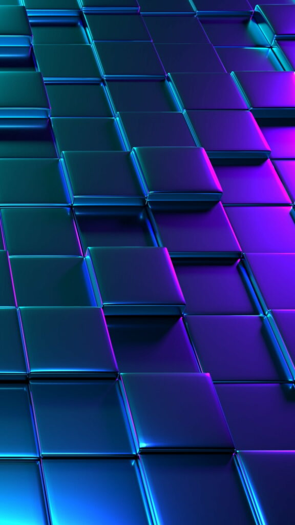 Abstract Cubes: Vibrant 3D Digital Background for HD Phone Wallpaper