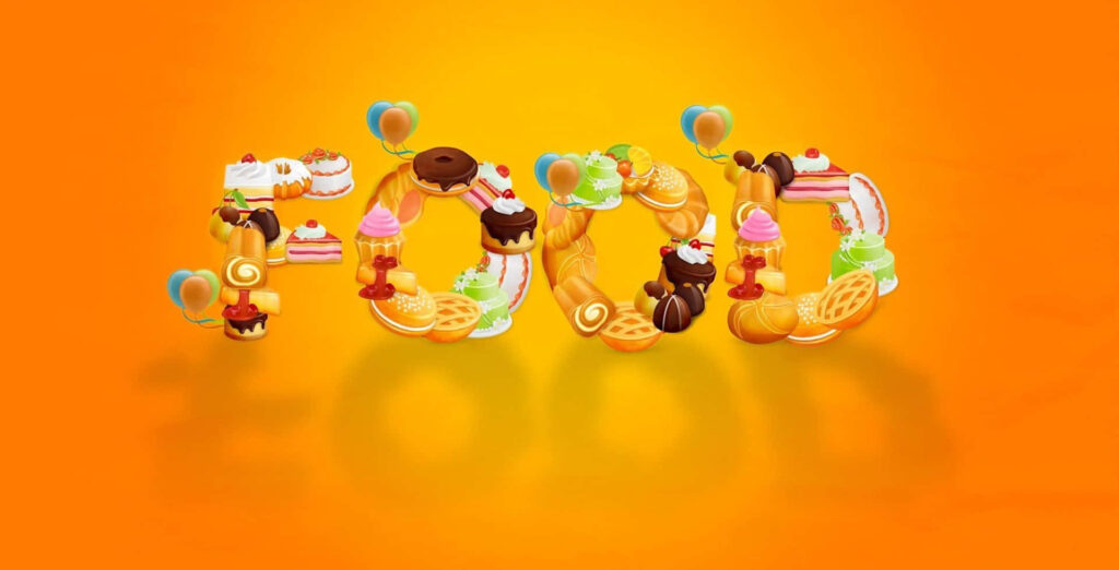 Colorful Culinary Creations: Creative Food Wallpaper Background