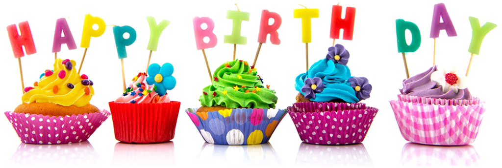 Colorful Cupcake Wallpaper with Festive Birthday Decor