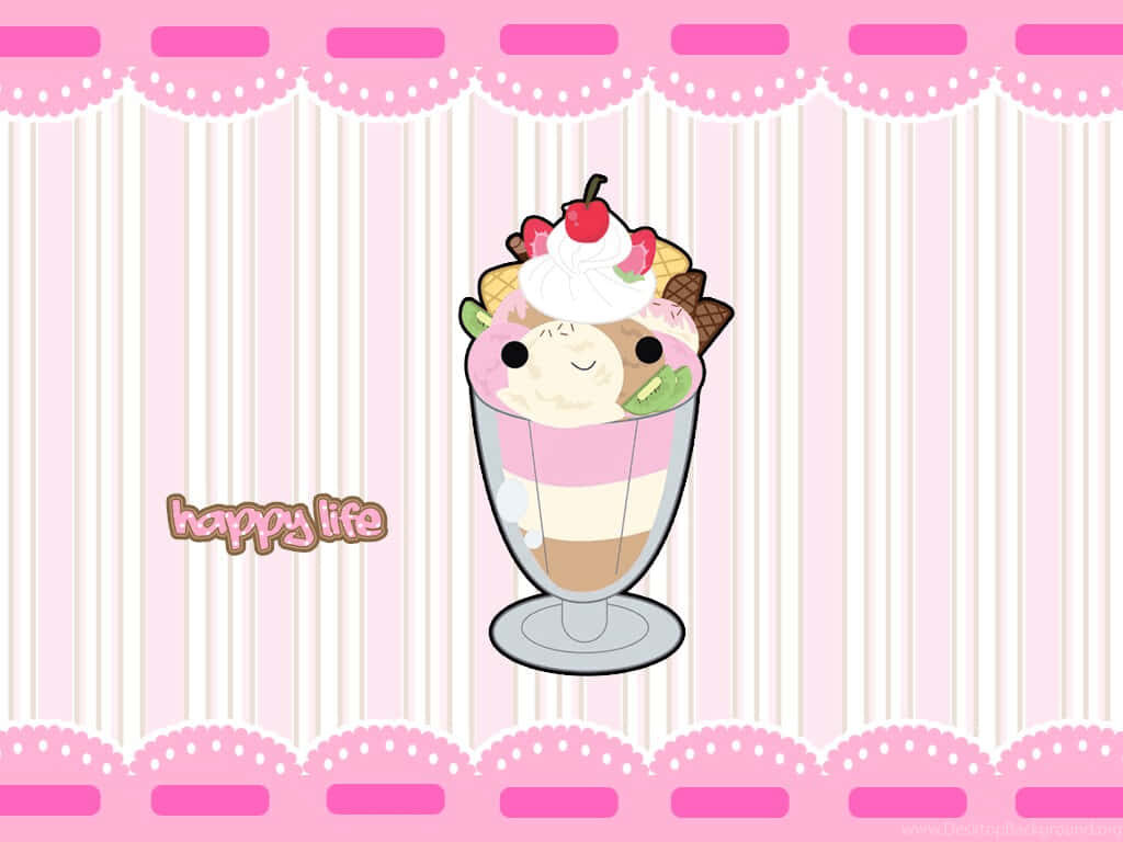 Colorful Dessert Wallpaper: Cute Pink Striped iPhone Screensaver